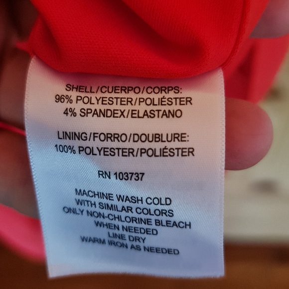 Donna Morgan V Neck Contrast Zipper Stitching BodyCon Sleeveless Lined NWT 14 - Picture 7 of 7